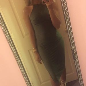 Backless Army Green Dress